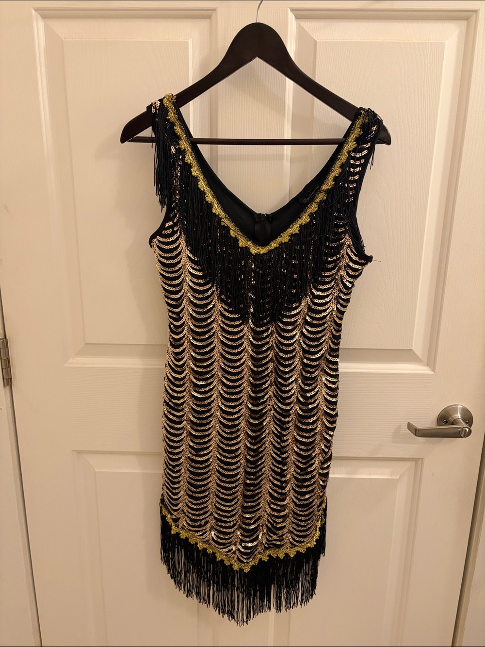 Leg Avenue Black and Gold Flapper Mini Dress
